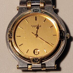Gucci 9000G,Authentic Swiss Made,Scratch Free Crystal,34MM Case, New Battery